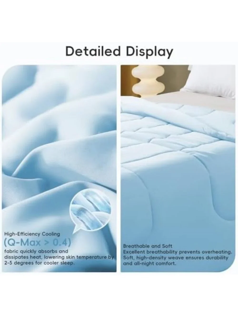 Lightweight Cooling Comforter Full/Queen - Breathable Summer Blanket for Hot